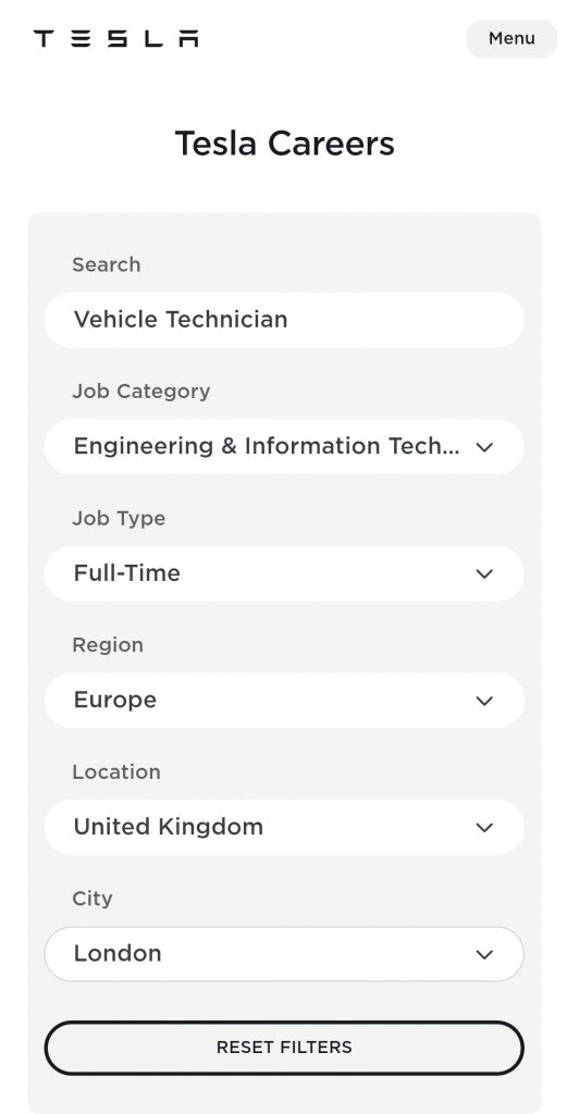 tesla career uk